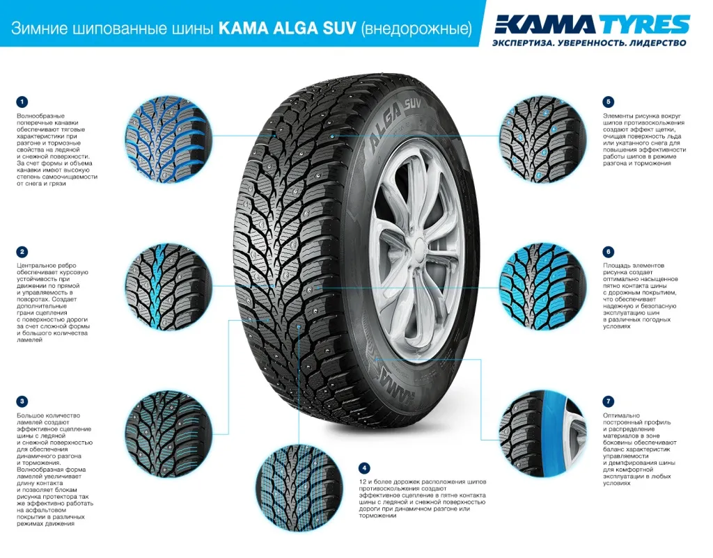 Зимние шипованные шины KAMA ALGA SUV (НК-532) 225/75 R16 в Киреевске Зимние шипованные шины KAMA ALGA SUV (НК-532) 225/75 R16 в Киреевске